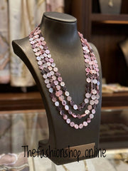 Sara Pink Multi Strand Statement Necklace