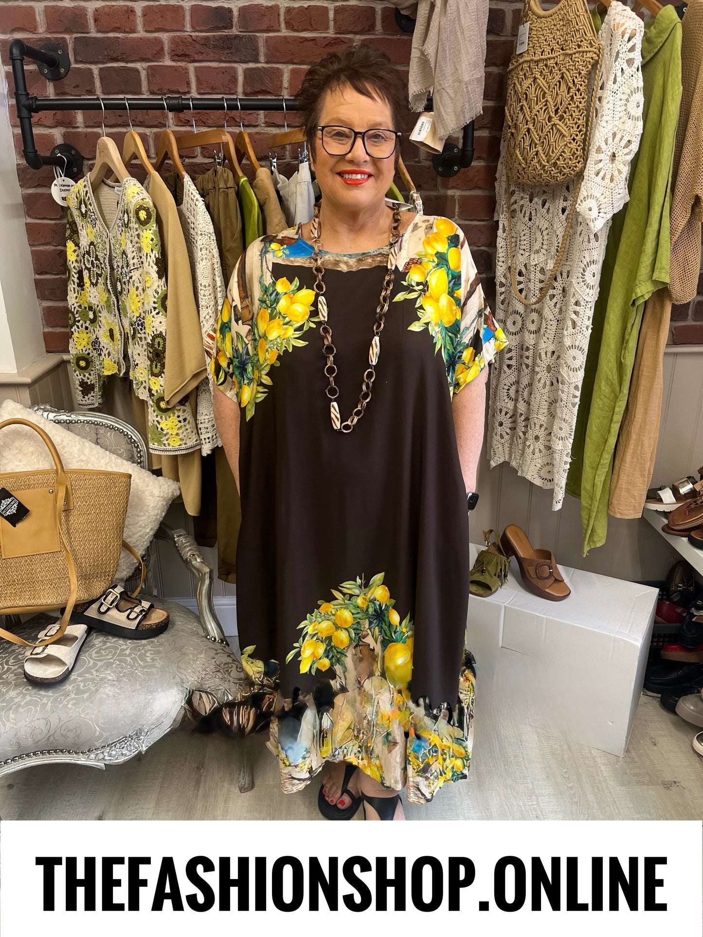 Reeva brown lemons dress 14-22