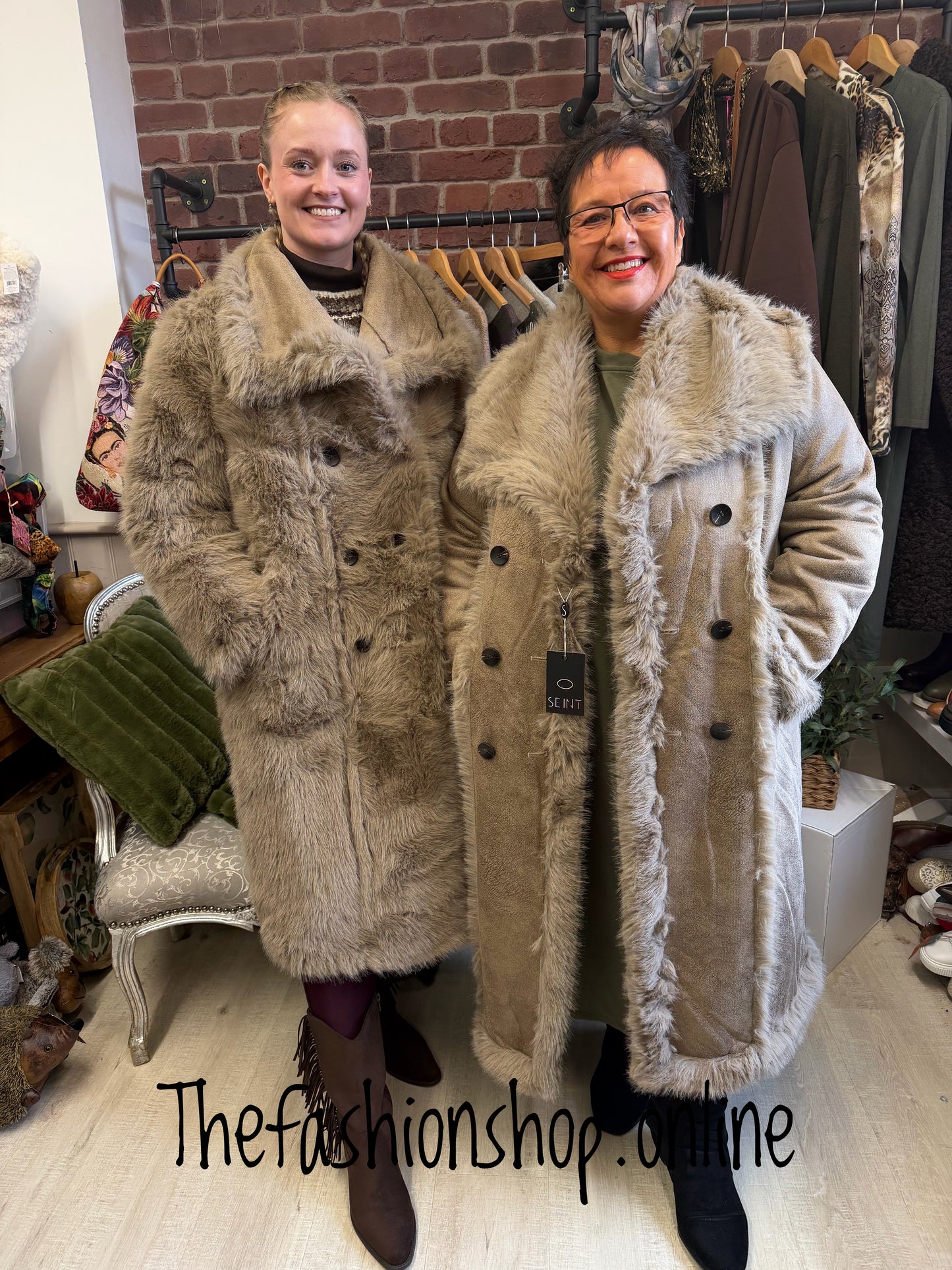 The Luxe faux fur reversible coat sizes 10-12, 14-16 and 18-20