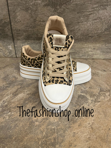 Alicia leopard print chunky trainers sizes 3-8