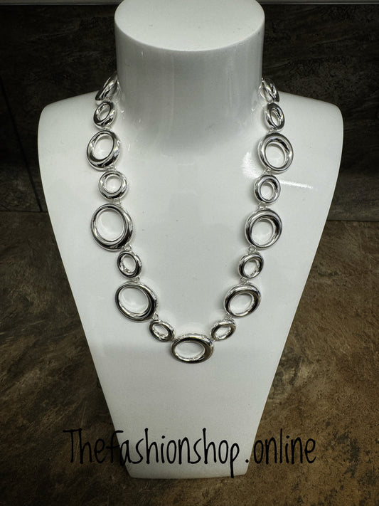 Gracee silver short link necklace