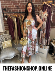 Macie watercolour flowers strappy dress 10-16