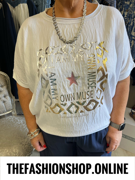 Winnie white metallic top 16-20