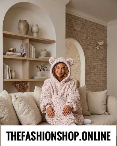Leo pink leopard cosy lounge hoodie 8-22