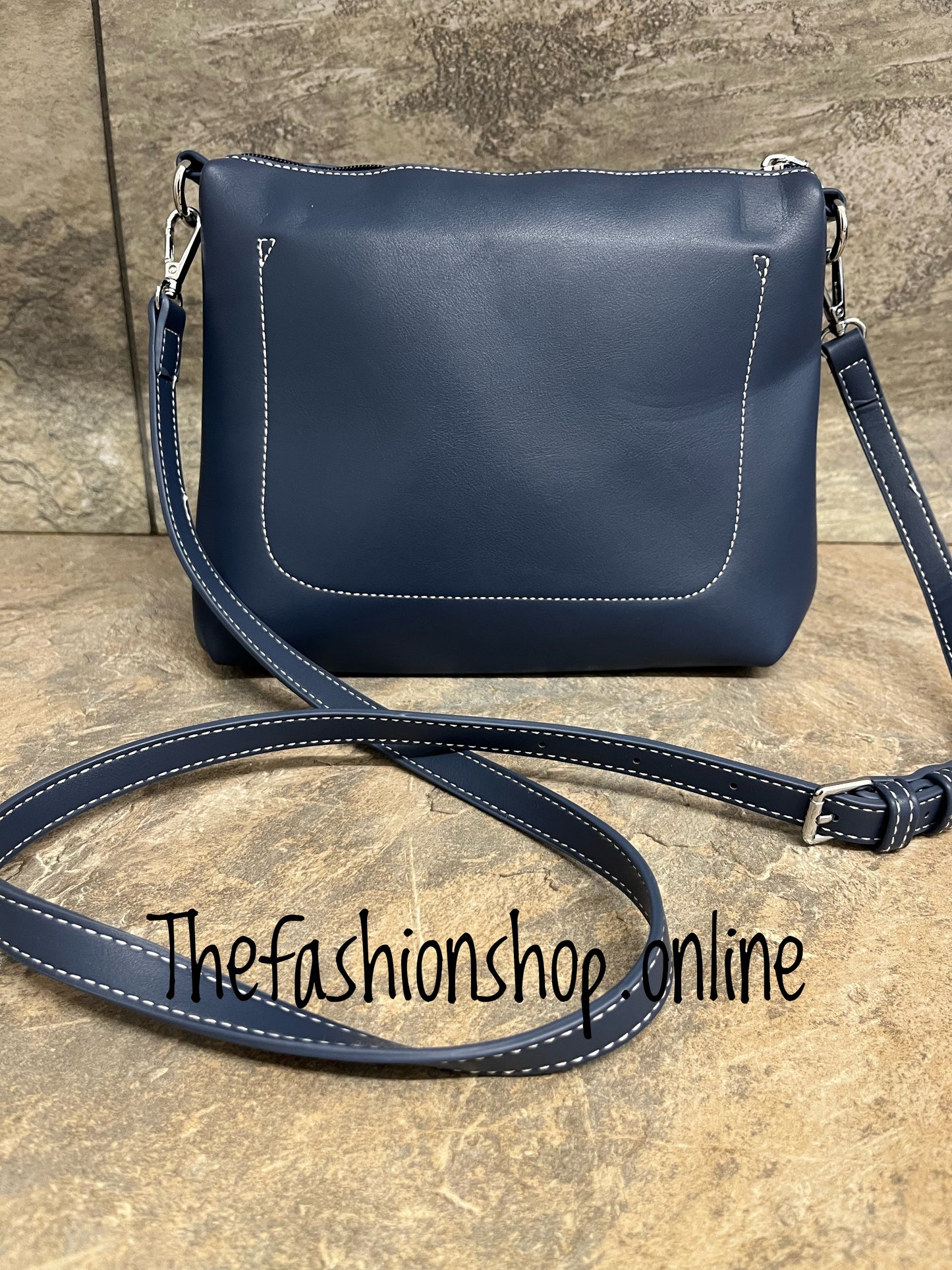 Nicole navy stitch bag