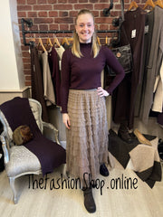 Maya damson frill neck jumper 8-14