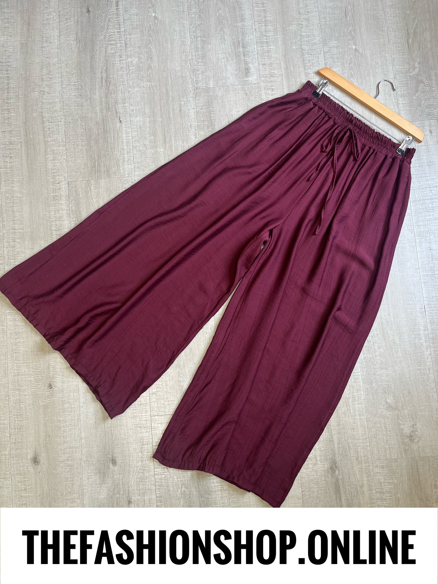 Tessa wine wide leg trousers 10-22