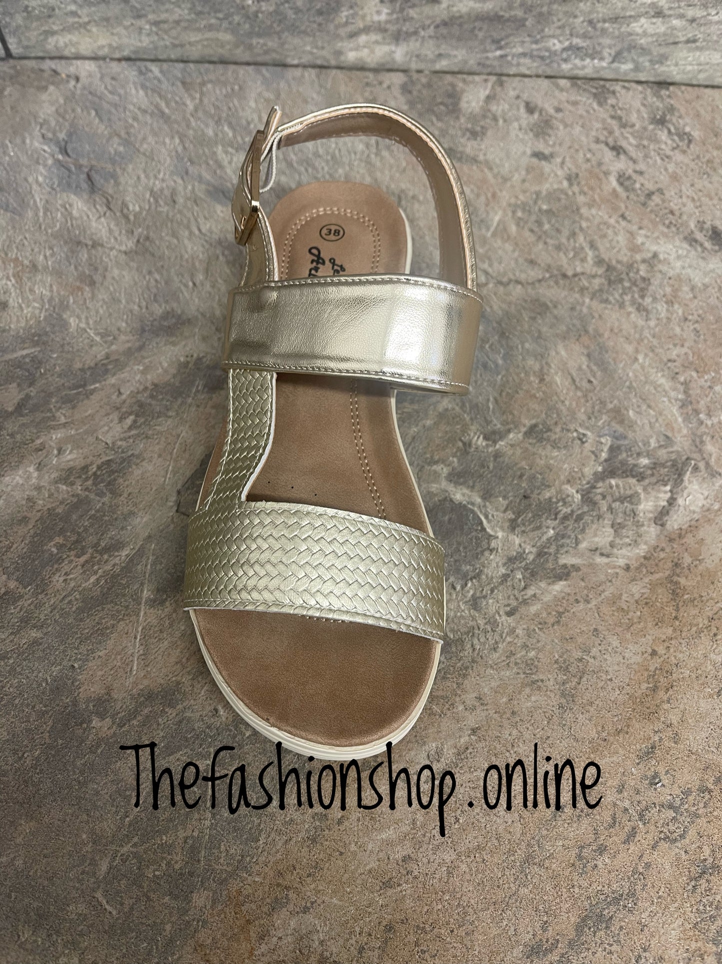 Gold bar detail sandals sizes 3.5-7