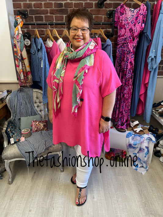 Clarissa hot pink crinkle top 18-24