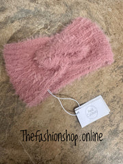 Zoe knot Front Headband in Pink