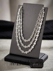 Silver Ripple Triple Necklace