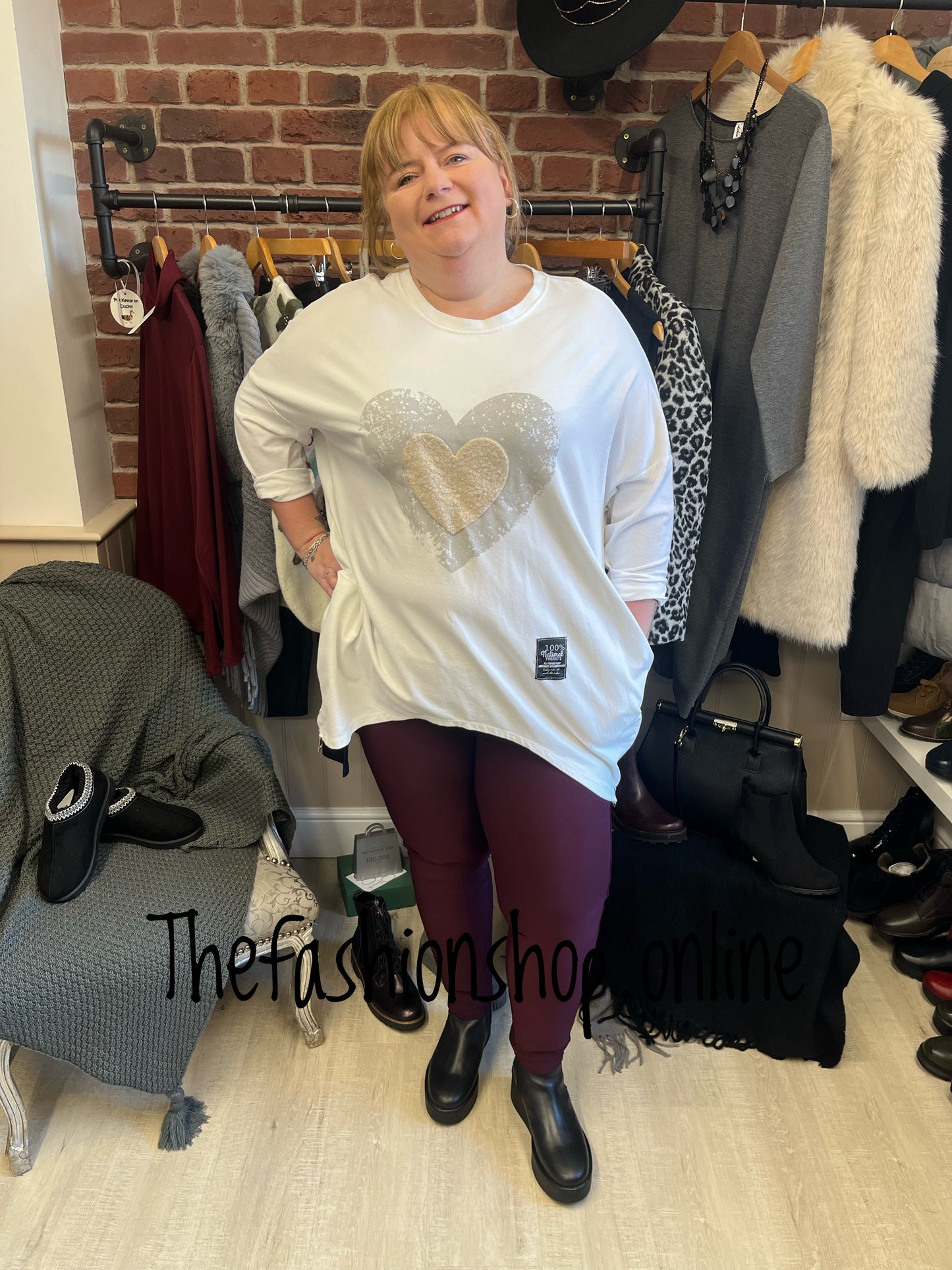 White heart felt top 16-22