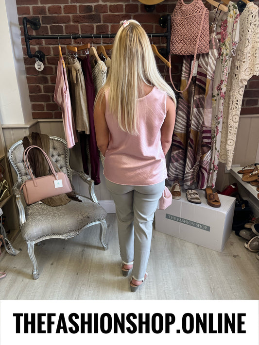 Maria pink draped neck top 8-12