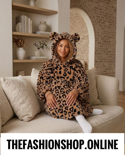Leo brown leopard cosy lounge hoodie 8-22