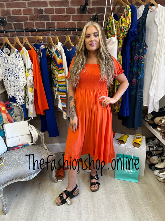 Enya orange summer dress 10-18