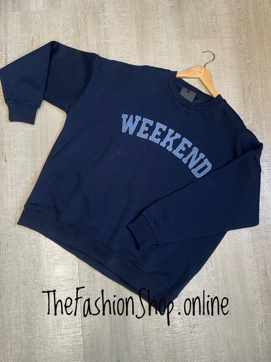 Jamie navy Weekend sweatshirt sizes 12-14 and 16-18