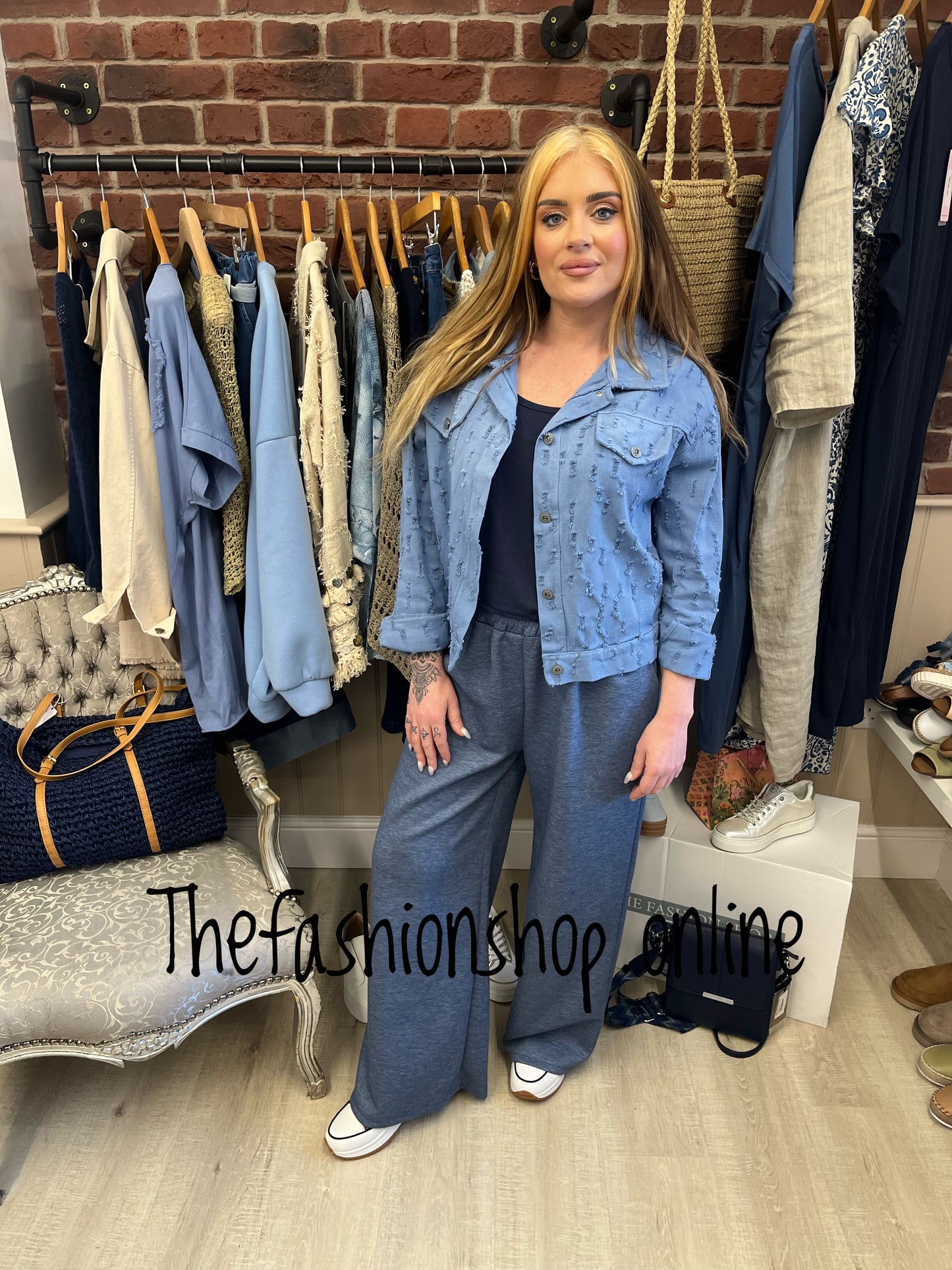 Nina blue cotton jacket 8-12