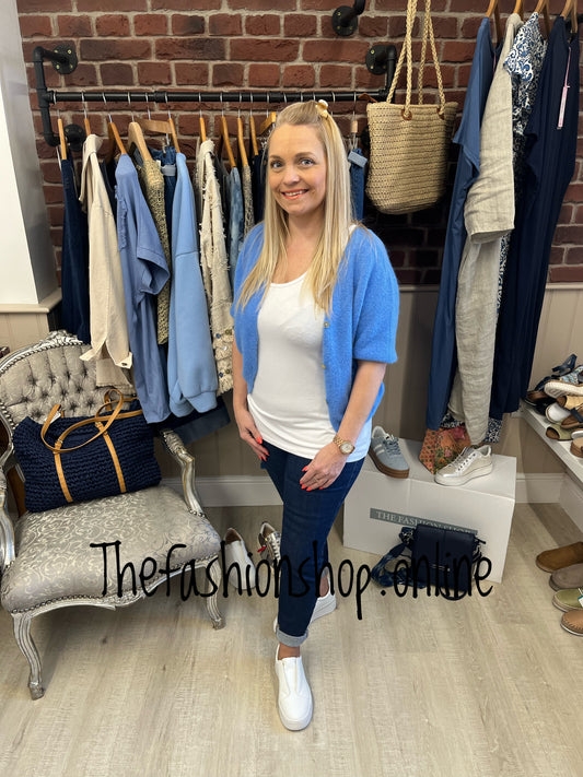 Tessa blue wool mix cardigan 8-12