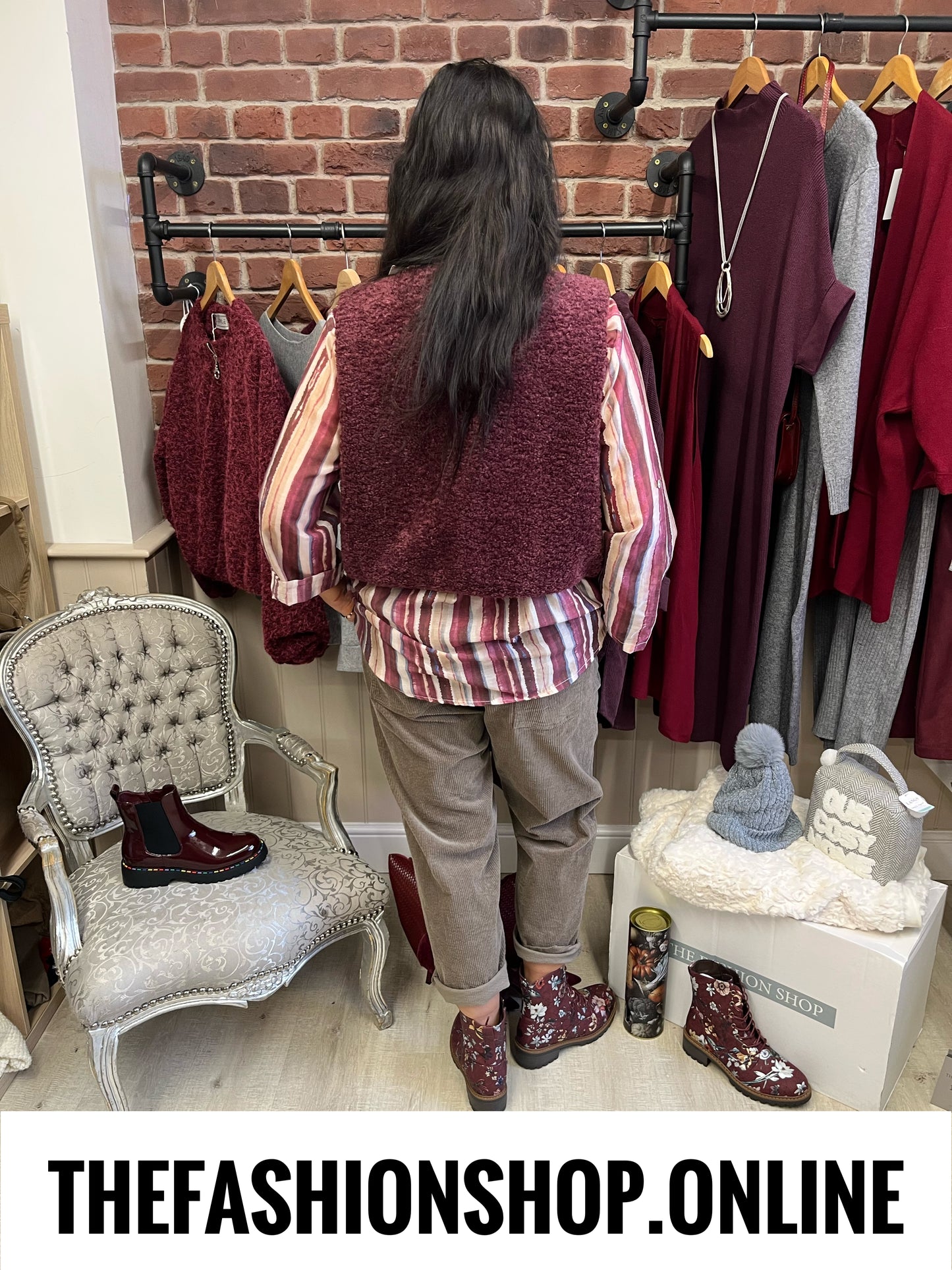 Teddy gilet in wine 8-14