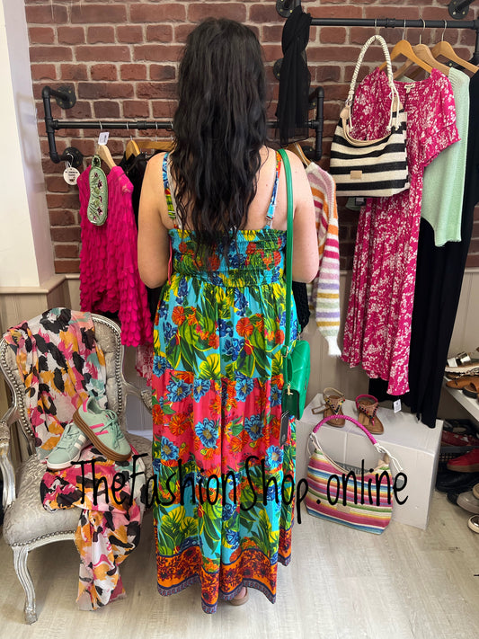 Hattie multicoloured tiered maxi dress sizes 10-16