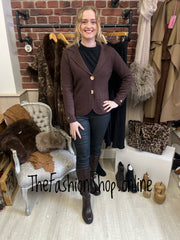 Darcie brown fine knit jacket 8-14