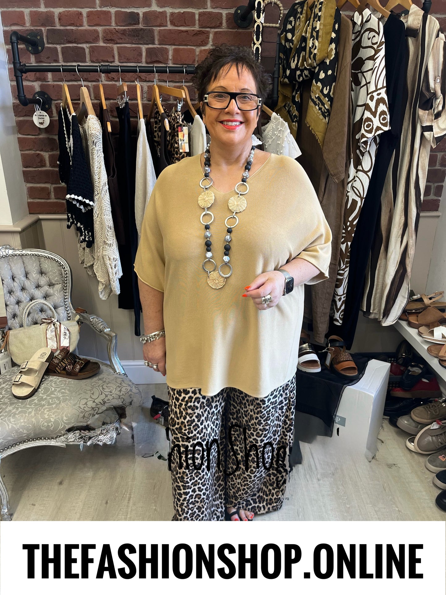 Jada leopard print wide leg trousers 12-22