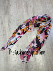 Zelly splashes hot pink scarf