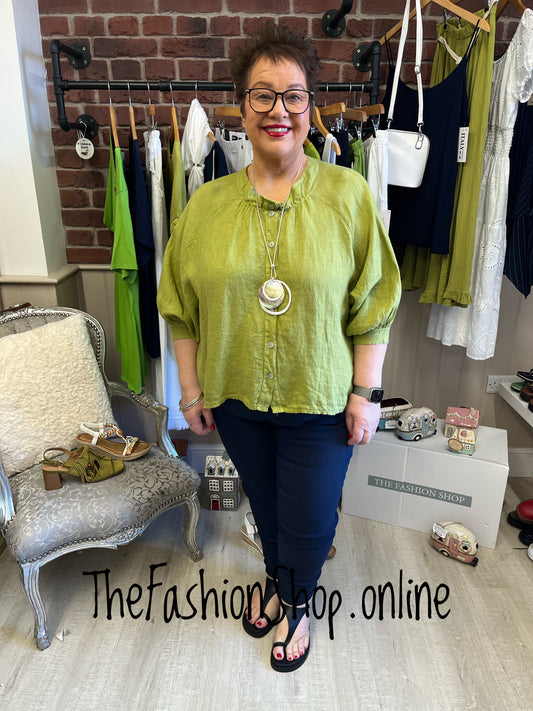 Nicole olive linen shirt/jacket 10-18