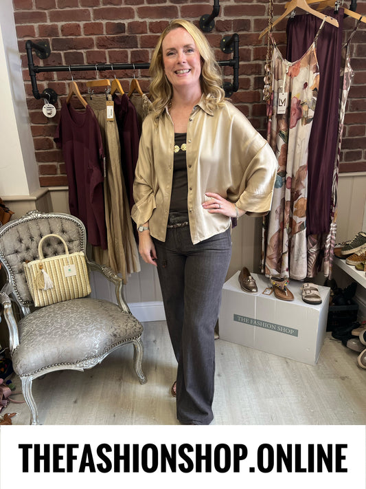 Remi gold sateen blouse 12-18