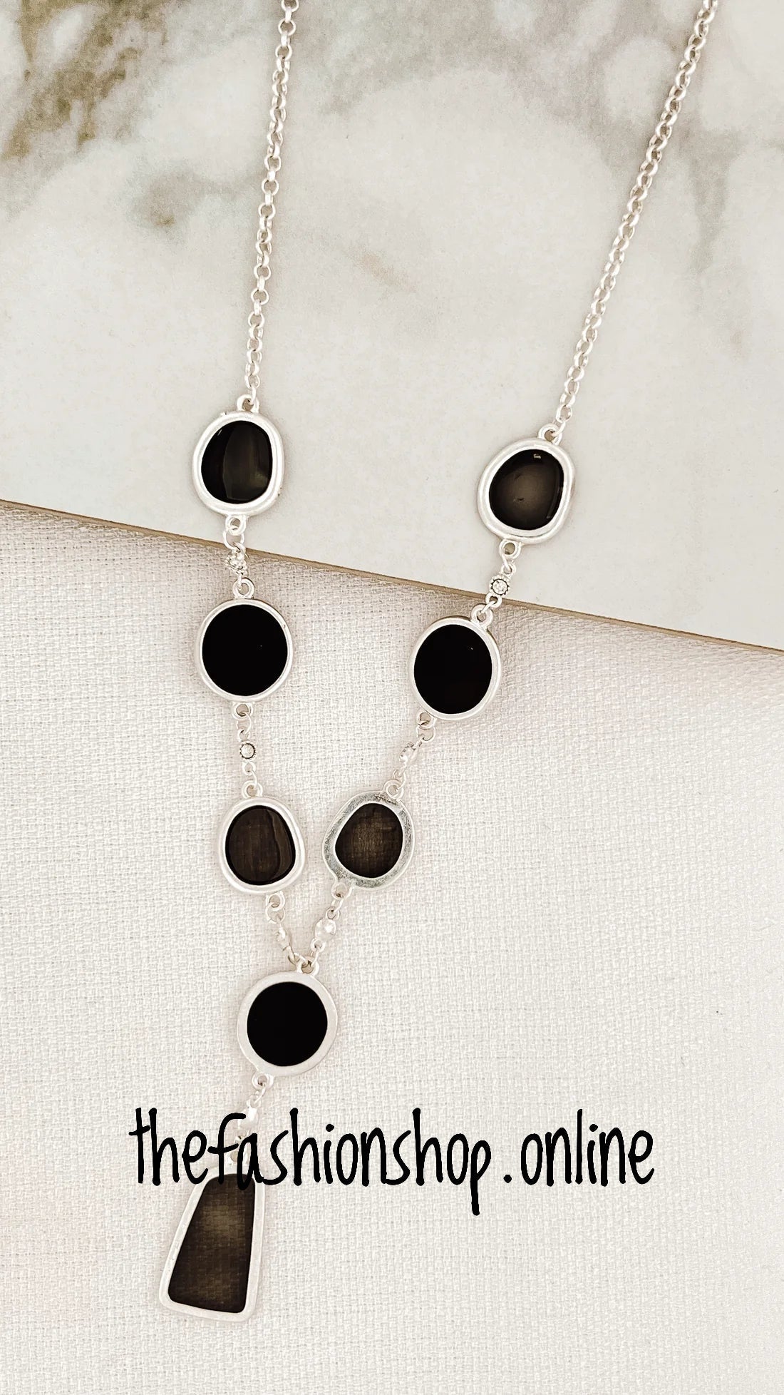 Envy stained glass silver necklace