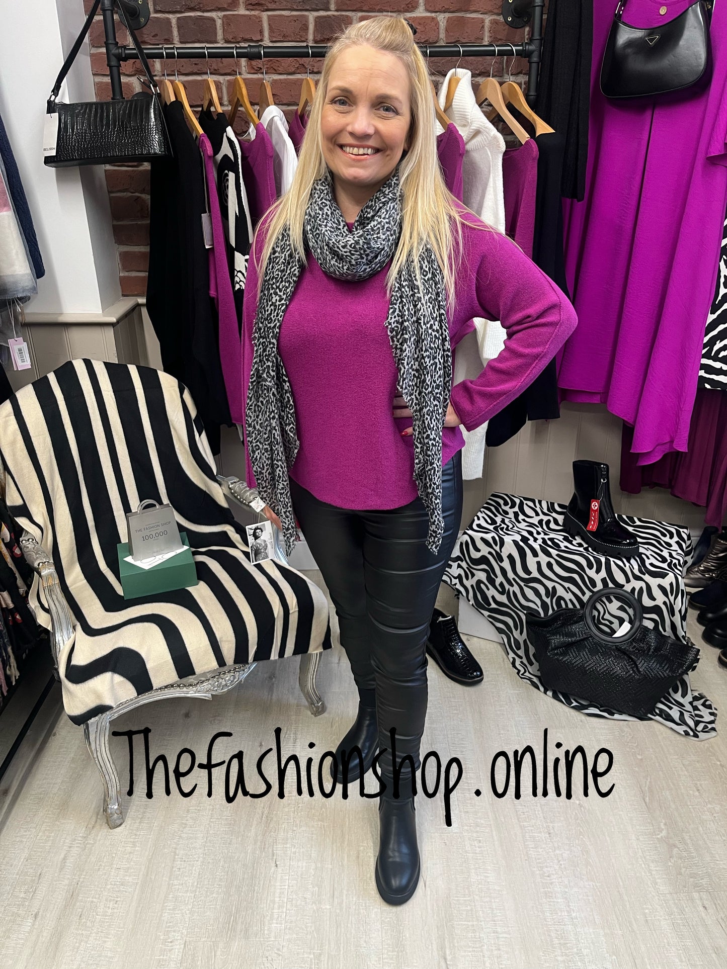 Magenta seam sleeve jumper 10-16