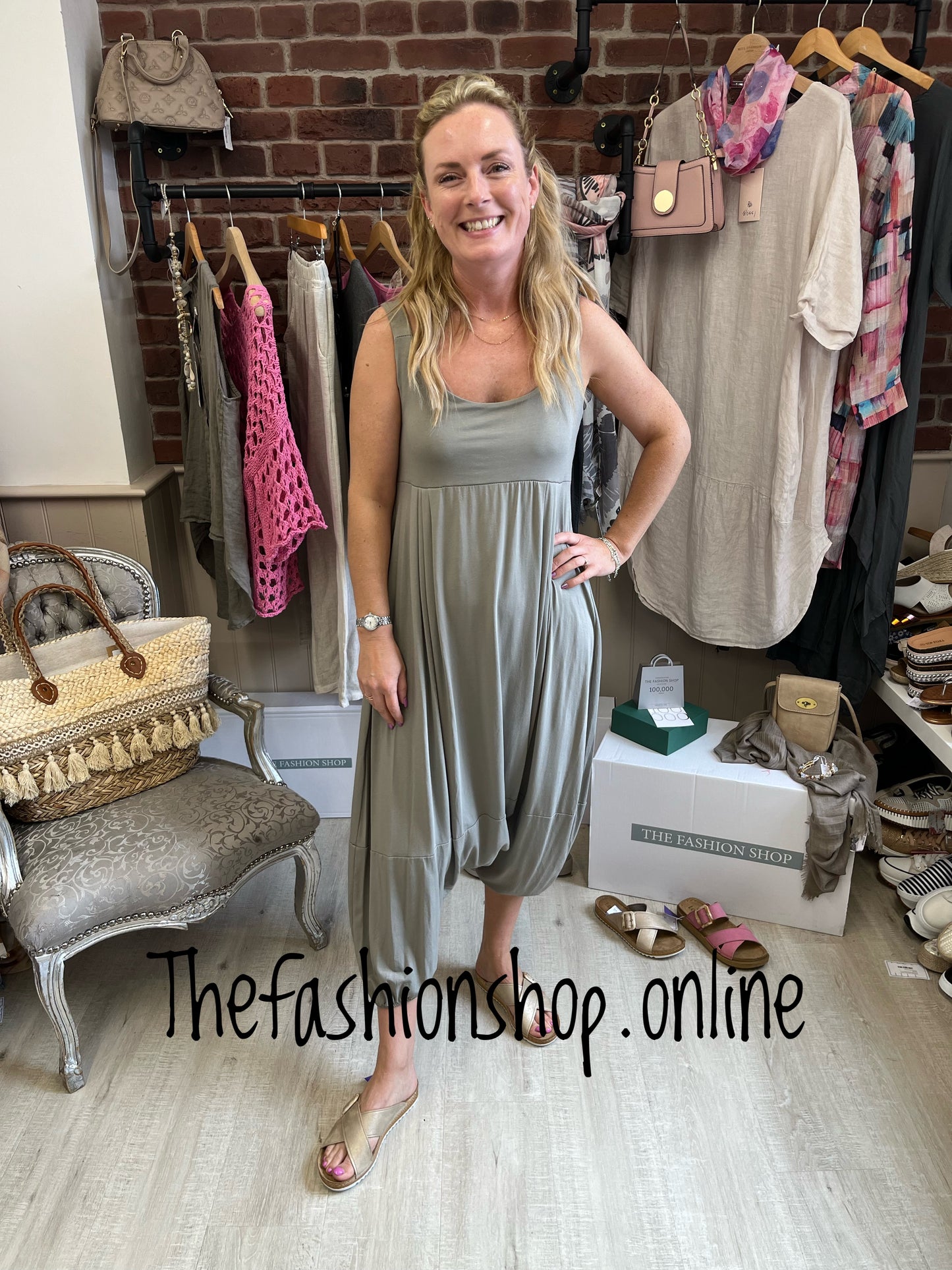 Mocha harem jumpsuit 10-16