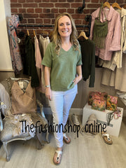 Harper khaki knitted top 10-16