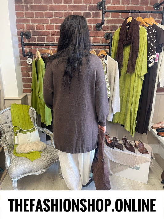 Esther brown longline cardigan 14-20
