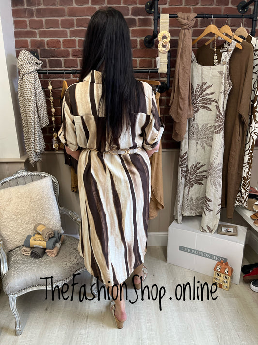 Willow coffee and cream shirt dress 12-16