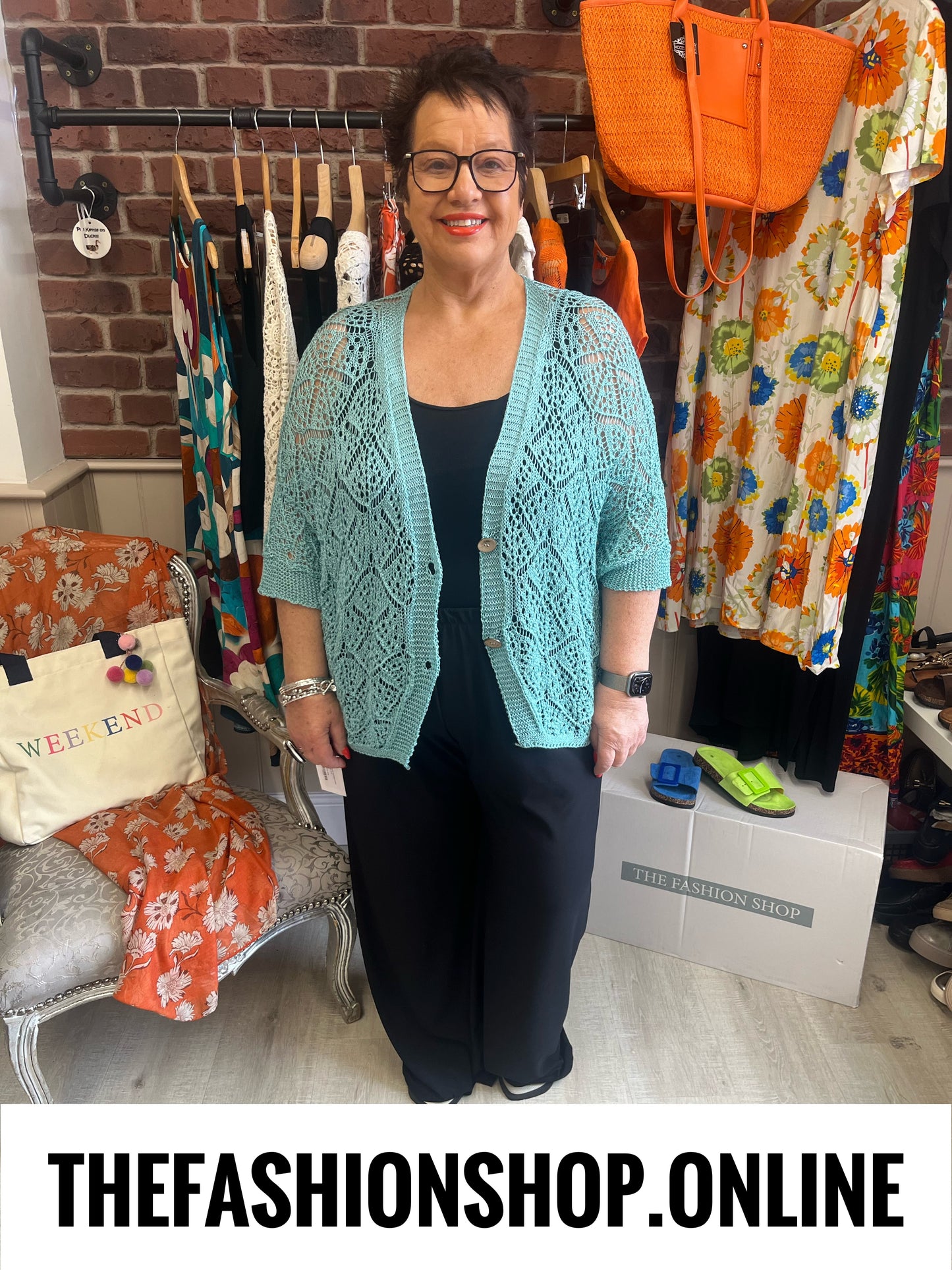 Teresa jade lightweight knitted cardigan 16-22