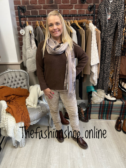 Sarah Tempest beige soft cord trousers 10-16