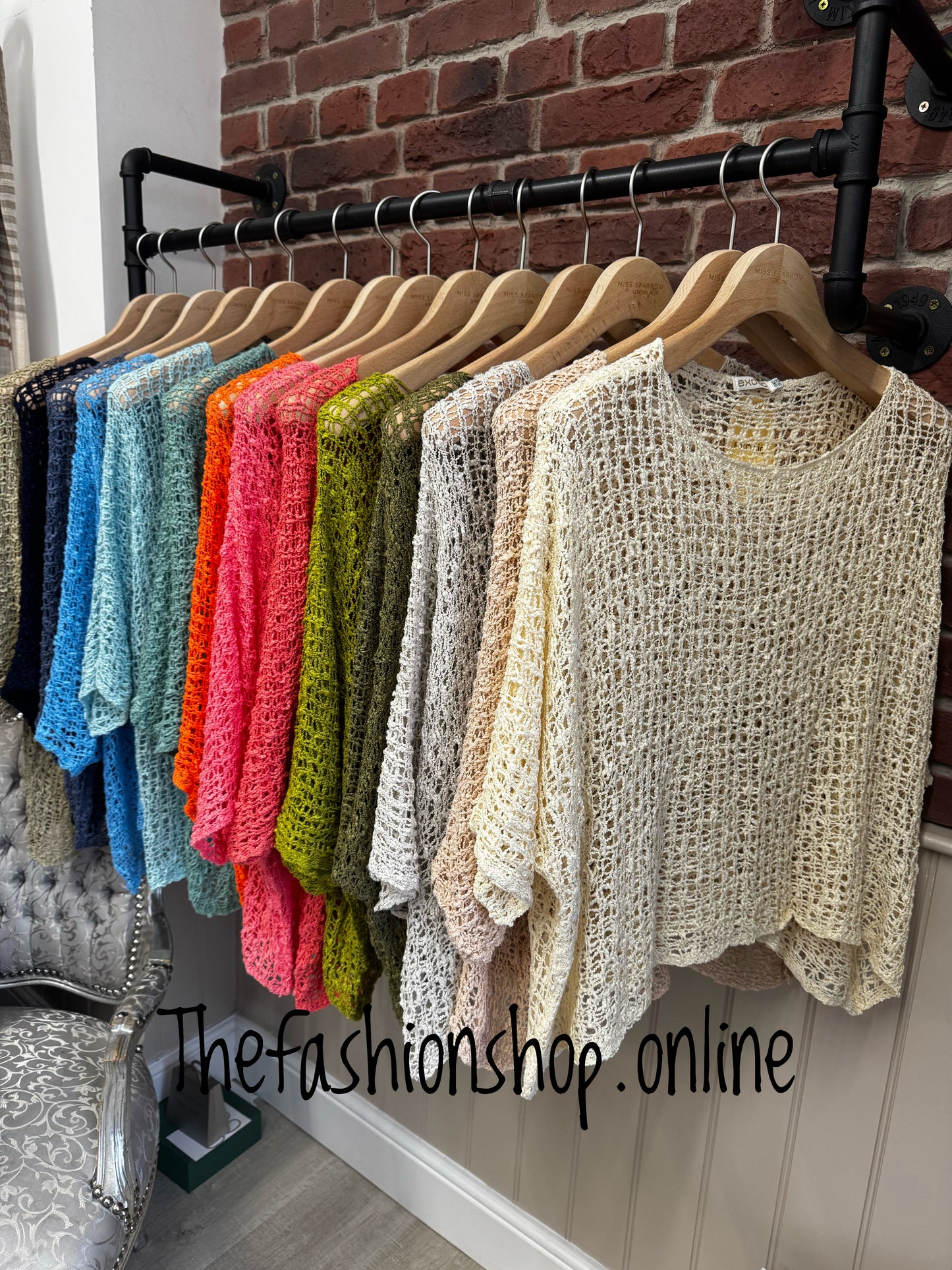 Cream popcorn open knit top 10-20