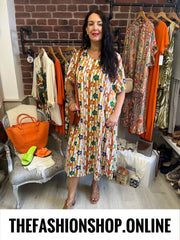 Fly Out retro flowers dress 16-22