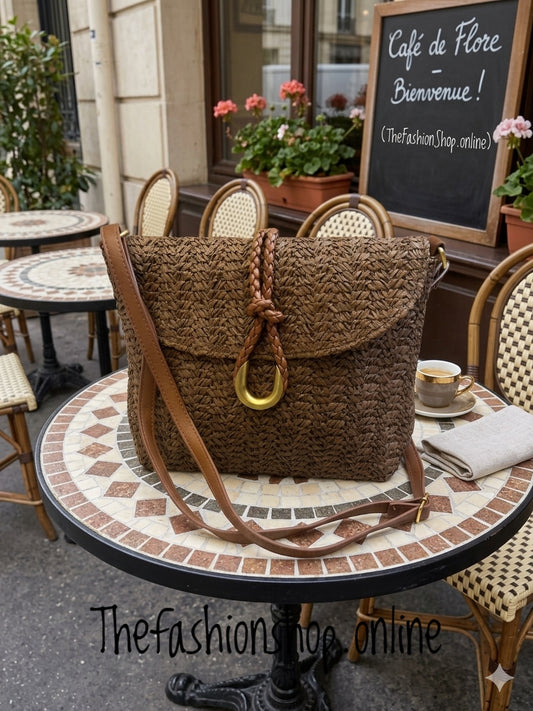 Betsy coffee straw shoulder bag