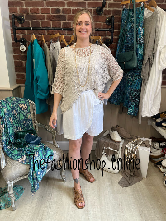 Kayleigh white linen skorts 8-14