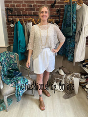 Kayleigh white linen skorts 8-14