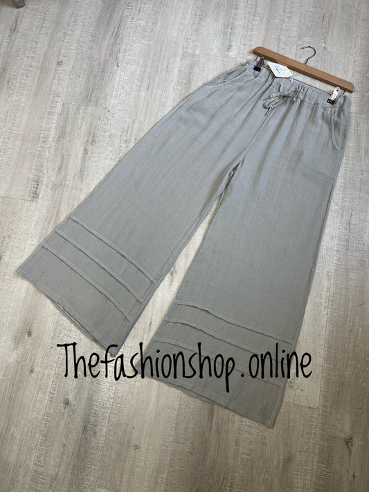Tanya mocha linen mix trousers 10-16