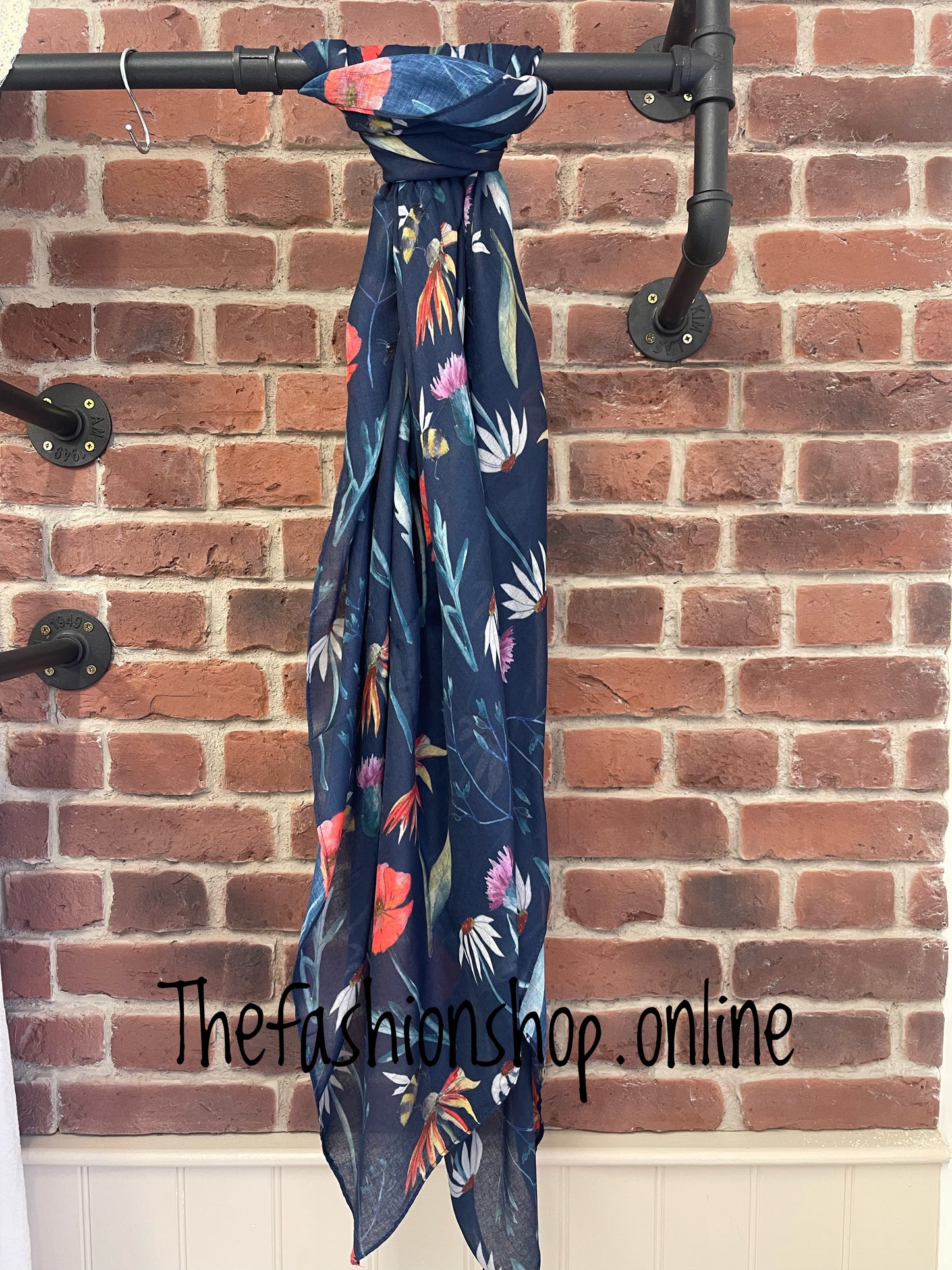 Navy meadow scarf