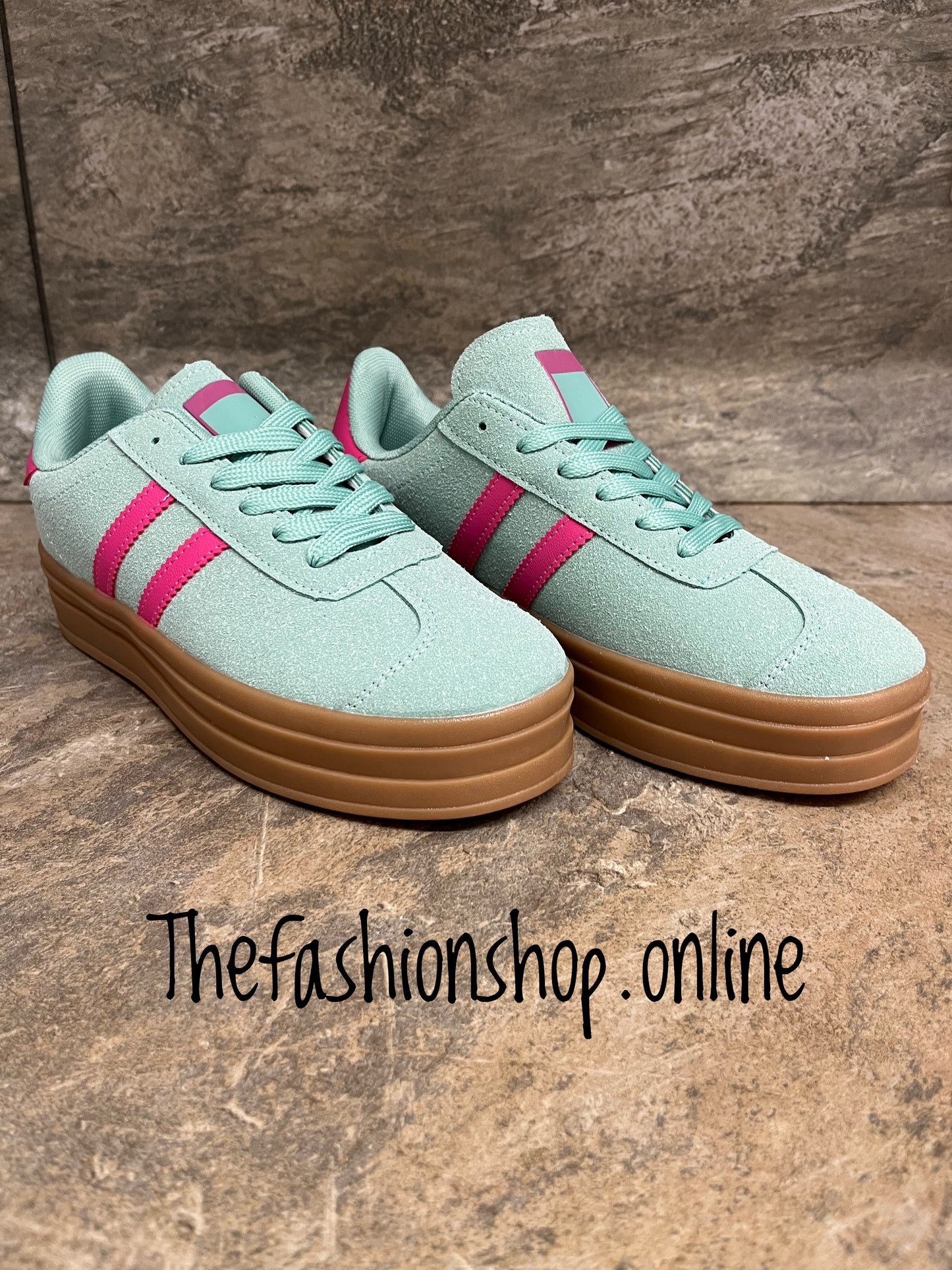 Dolly green and pink platform trainers sizes 3-7.5 (EU 36-41)