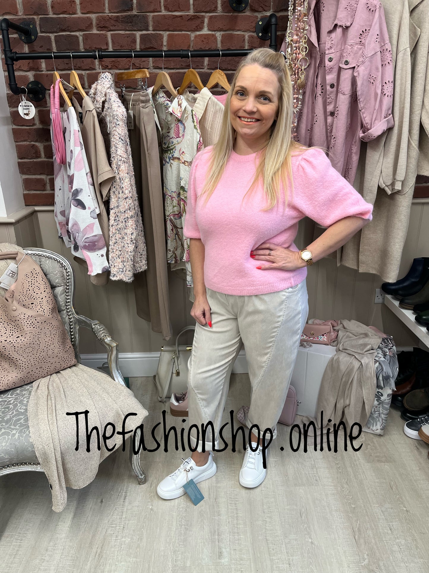 Lily pink wool mix top 8-14