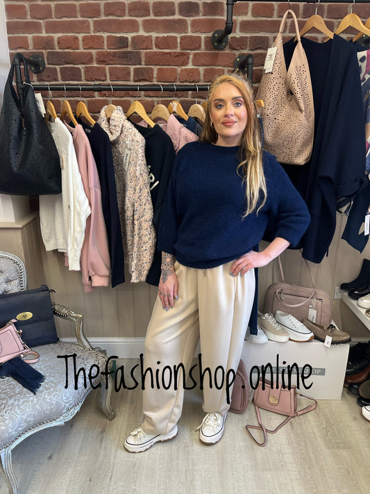 Jenny navy wool mix jumper 8-16