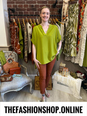 Danielle olive V neck top 14-20