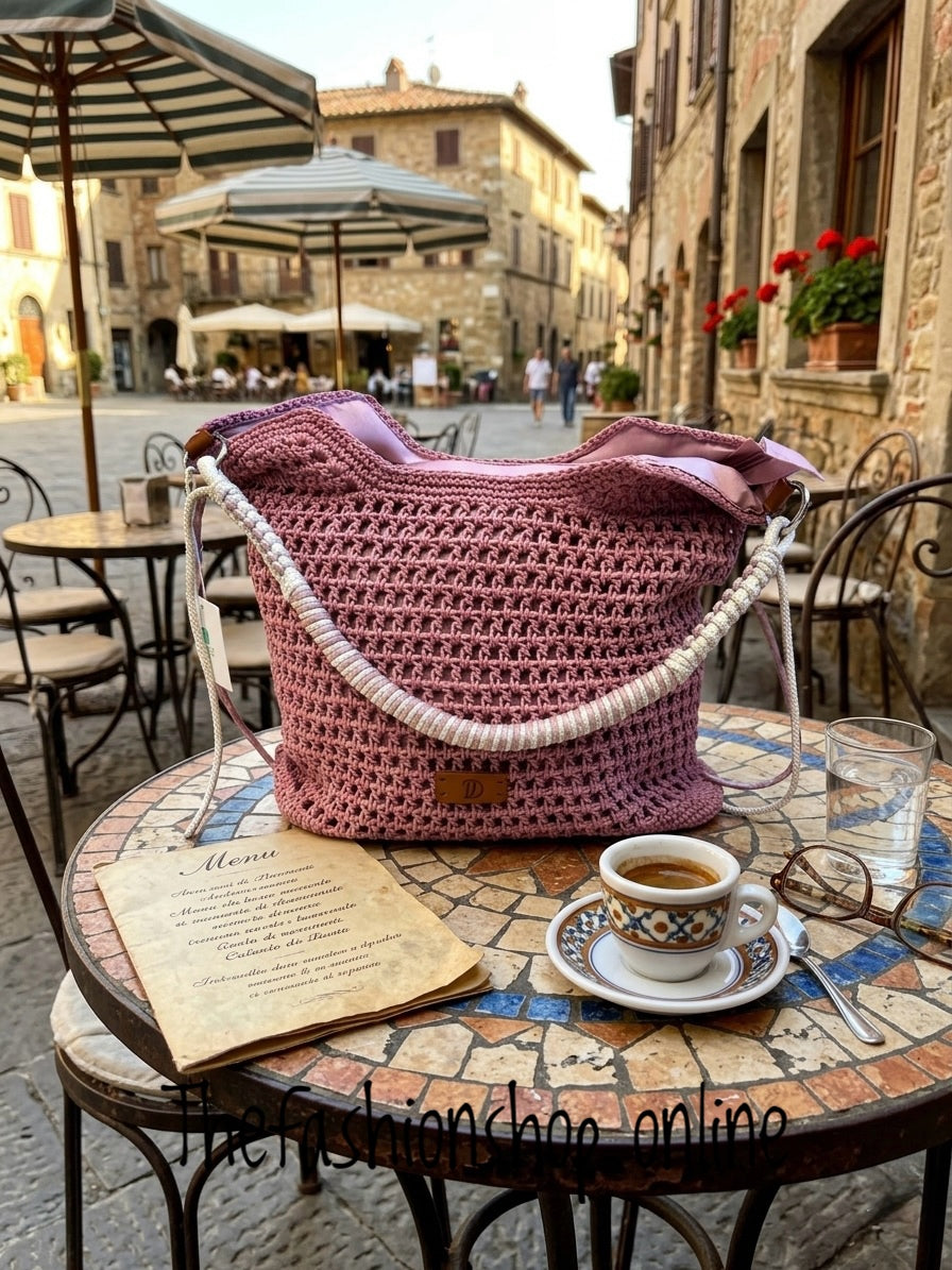 Sammy pink crochet bag