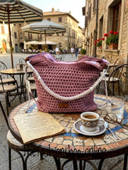 Sammy pink crochet bag